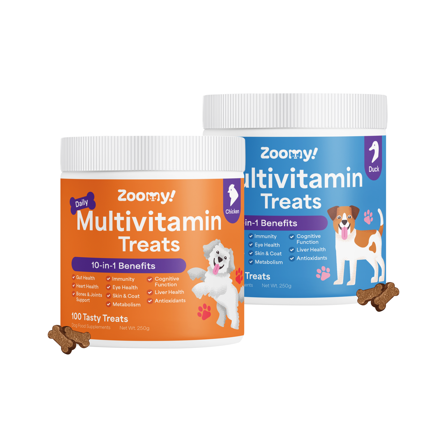 Active 10-in-1 Multivitamin Dog Chew Treats Snack | Omega-3 Probiotics Eye Joint & Coat Health
