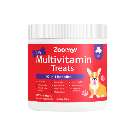 Active 10-in-1 Multivitamin Dog Chew Treats Snack | Omega-3 Probiotics Eye Joint & Coat Health
