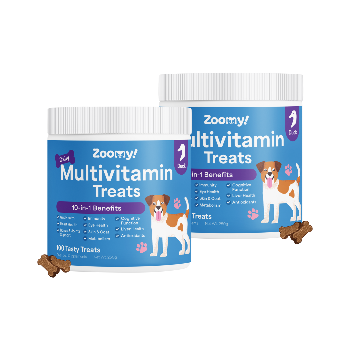 Active 10-in-1 Multivitamin Dog Chew Treats Snack | Omega-3 Probiotics Eye Joint & Coat Health